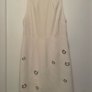 Kensie Cream Mini Dress with Silver Accents